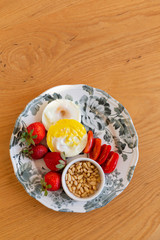 Eggs and Strawberries Breakfast Plate