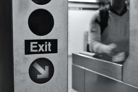 NYC Subway Person Swiping Metrocard MTA Train Station