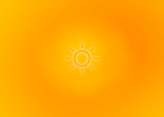 sun light isolated on warm orange color 