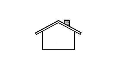 isolated house icon illustration thin lines black background 