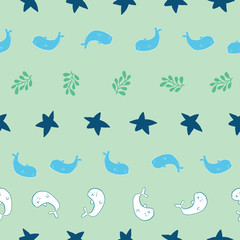 Obraz premium seal ocean seamless pattern design