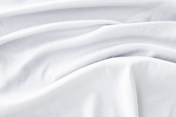 Fototapeta premium White crumpled cloth texture background. clean fabric texture background ,wavy fabric.