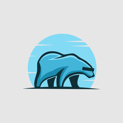 snow bear animal winter logo