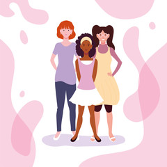 women standing with different poses