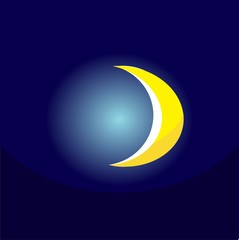 night cloudy sky background with moon illustration vector