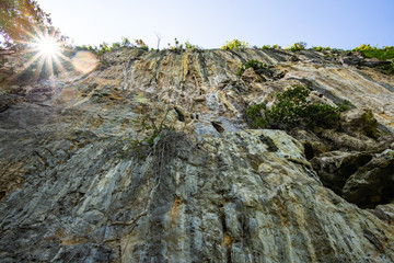 Cliff in tourist attraction of Phratupha rock painting