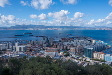  Panoramic views of Gibraltar with clouds and sea views