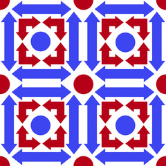 Obraz premium Seamless arrows pattern, seamless fabric print, linear seamless print, colorful vector illustration.