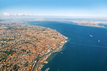 Aerial panorama of Lisbon, Portugal