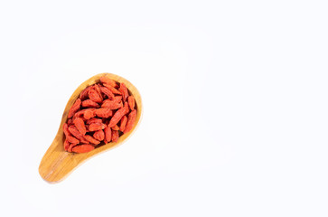 Lycium barbarum - dried goji berries. Text space