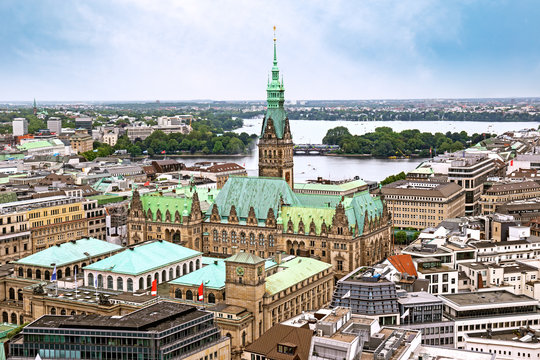 Panoramic view of Hamburg, Germany