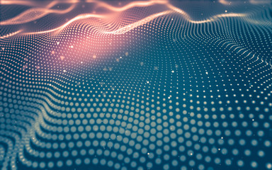 Abstract background. Molecules technology with polygonal shapes, connecting dots and lines. Connection structure. Big data visualization.