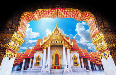 Amazing Thailand Tourist Religion attractionsWat Benchamabophit or Marble temple in Bangkok,...