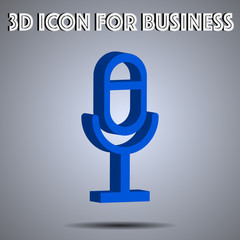 Microphone 3D Icon vector illustration. Technology theme icon from iot set. Isometric flat seo design. Digital web objects and symbols for app, vlog, blog, business, social media