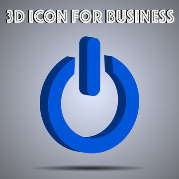 Turn on, Turn off, shut down 3D Icon vector illustration. Technology theme icon from iot set. Isometric flat seo design. Digital web objects and symbols for app, vlog, blog, business, social media