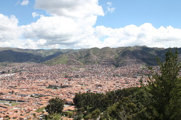 aerial skyline of cusco