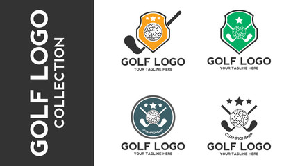 Luxurious golf logo design. golf championship sign or symbol. golf icon. vector element illustration