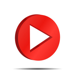 3d live streaming icon. Red button live web tv online broadcasting. Online stream template, Isolated on white background. Vector illustration for show performance, video, logo. Play media news tag