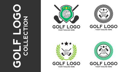 Luxurious golf logo design. golf championship sign or symbol. golf icon. vector element illustration