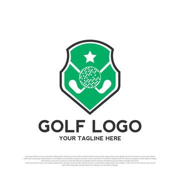 Luxurious golf logo design. golf championship sign or symbol. golf icon. vector element illustration