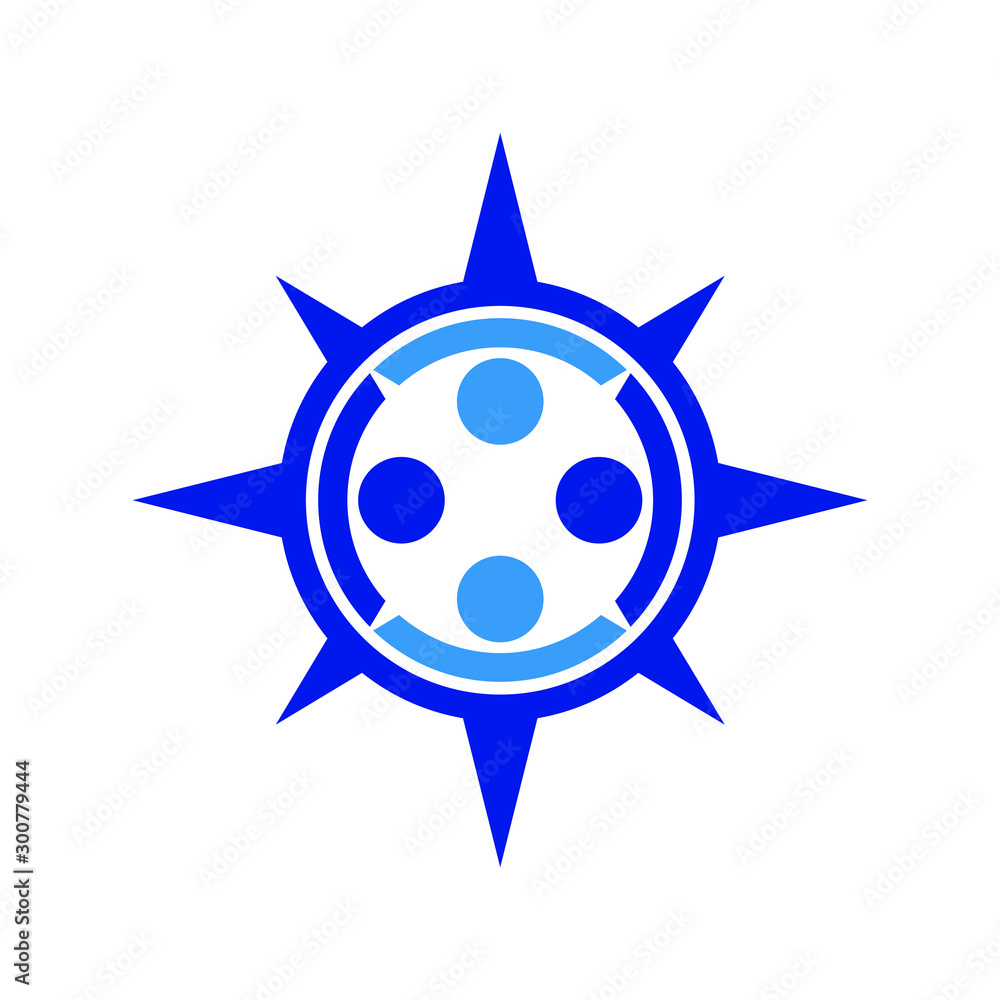 Wall mural compass star vector logo. illustration.