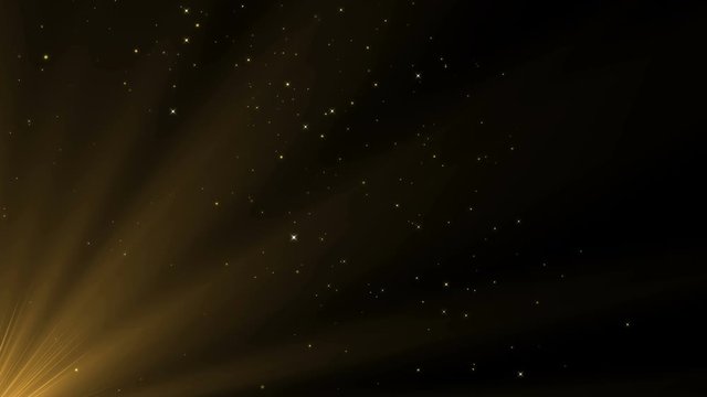 Intro. 4k. Explosion backdrop. Merry Christmas background. Animated exploding particles. Xmas lights. Glittering stars. Gold color. 3840x2160