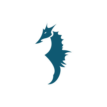 Stylized graphic Seahorse logo illustration