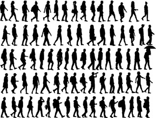 Group of people. Crowd of people silhouettes.