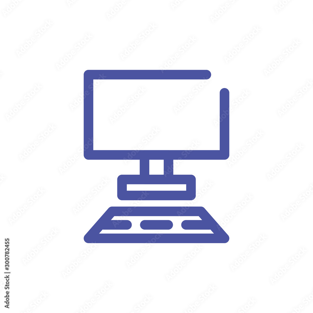 Poster desktop computer screen in white background