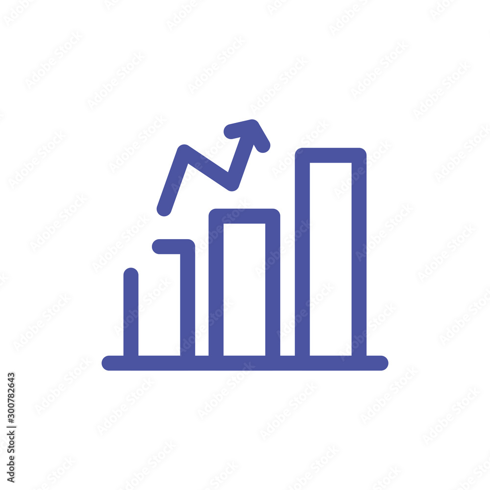 Poster graph with arrow in white background