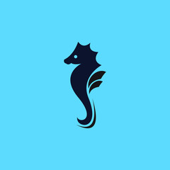 Naklejka premium Stylized graphic Seahorse logo illustration