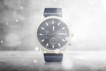 Men's mechanical watch on dark  background