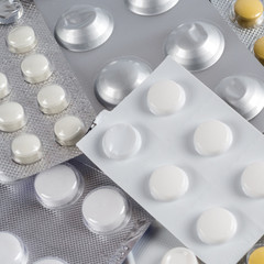 Pharmaceutical medication and medicine pills in packs
