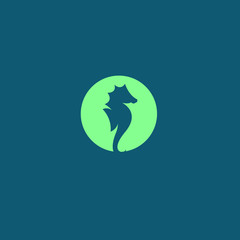 Stylized graphic Seahorse logo illustration