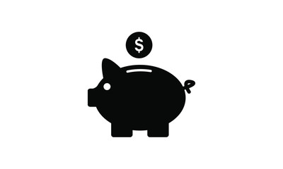 piggy bank icon vector