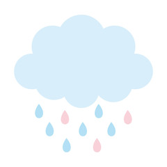 storm cloud rain drops weather design icon