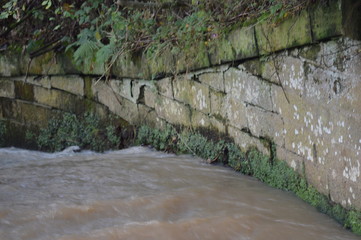 Site of water mill, Spinkie Den, St Andrews after heavy rains, 5 Nov 2019