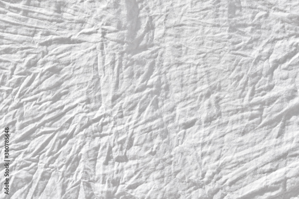 Aufkleber wrinkled white fabic texture cloth texture ,soft focus white fabic crumpled from bedding sheet use u