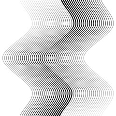 Abstract black wavy vector stripes. Monochrome trendy pattern for prints, web pages, template and textile design