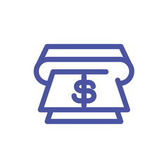 money with symbol dollar on white background