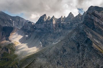 Tschingelhoren - chain of mountain peaks in the Glarus Alps thrust fault, Switzerland
