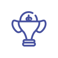 trophy gold in white background