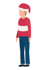 young man with christmas hat character