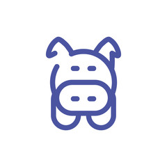 saving symbol, pig on white background
