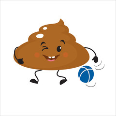 Cute happy smiling poop character.