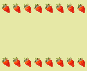 strawberry pattern on yellow background