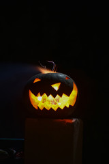 pumpkin in the dark