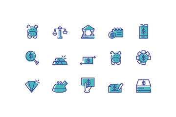 set of icons electronic commerce on white background