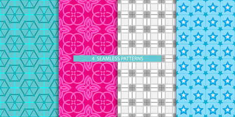 Abstract Geometric Seamless Pattern 4Collection Design Background or Wallpaper. 