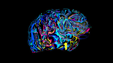 brain connections colorful, x-ray brain